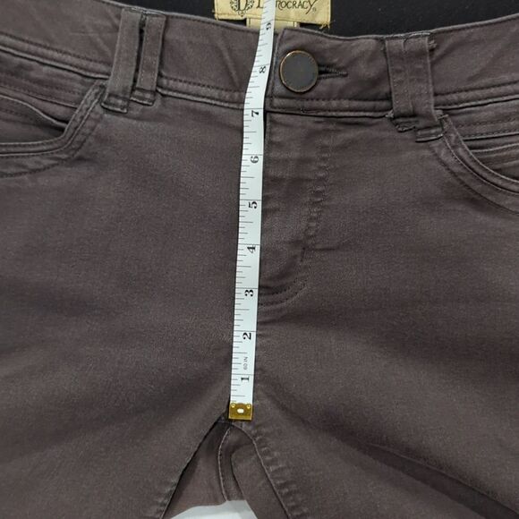 Democracy "AB"technology Jeans Womens 8 Brown Skinny Leg Midrise - Picture 7 of 8